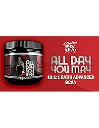 Bebida de recuperación BCAA All Day You May (té dulce sureño) 17,2 onzas para 30 porciones, de la marca Rich Piana 5% Nutrition
