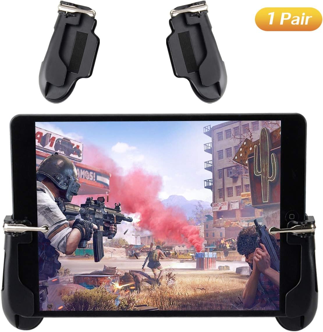 Mobile Game Controller for iPad, COCASES Sensitive Shoot Aim Tablet Gamepad Trigger Button for PUBG, Upgraded Version Compatible 4.5-12.9 inch Tablet & Smartphone