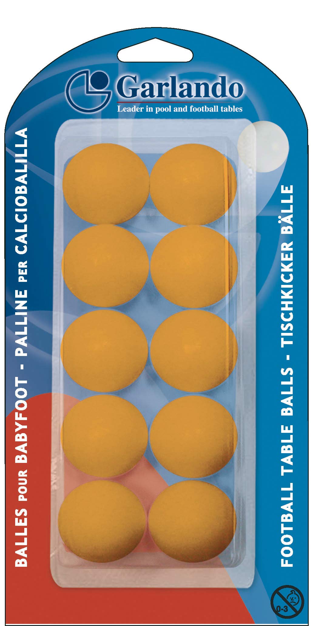Garlando Pack of 10 Standard Table Football Balls, Orange, 33.1mm BLI-10PA — image 1