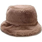 Dirholl Women's Winter Faux Fur Fuzzy Warm Bucket Hat