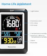 Newentor CO2 Monitor Air Quality Detector with Voice Alert Large Display view 8