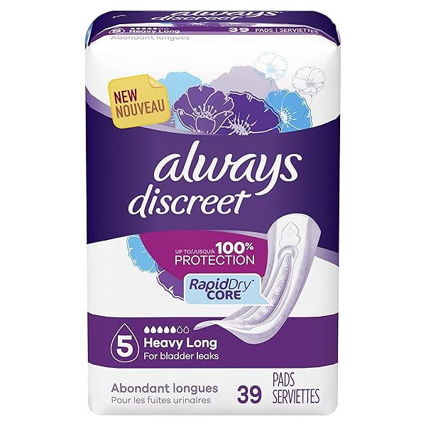 ALWAYS DISCREET INCONTINENCE PADS FOR WOMEN, HEAVY ABSORBENCY,...