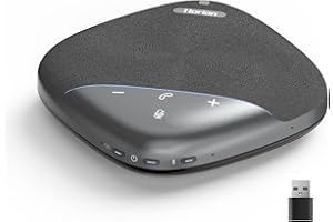 HORION Conference Speaker with Microphone, Wireless Bluetooth Speakerphone for Office Meeting Computer PC, w/8 Mics, 20ft Voice Pickup, 8H Call Time, AI Noise Cancelling, Portable with Zoom/Teams