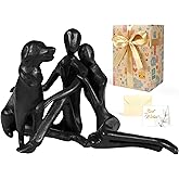 Kresecioo Sweet Couple & Dog Statue Cast Iron Sculpture Decor, Wedding Anniversary Love Gifts for Couple Women Men Wife Husband Her Him Girlfriend Boyfriend, Valentines Gifts for Her Wife Him