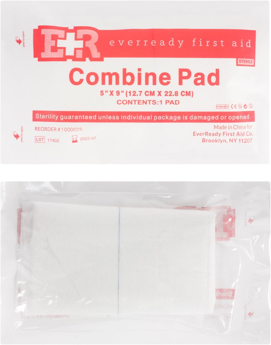 Ever Ready First Aid 5" x 9" Sterile Combine (ABD) Pads - 20 Pack: Health & Personal Care