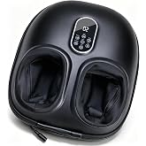 DUMOS Foot Massager, Heated Feet Massager with 6 Preset Modes, Black | Air Compression &amp; Vibration, 2 Heat Levels up to 149&deg;F, 3 Intensity Levels, Washable Covers, Gift for Women Men Parents