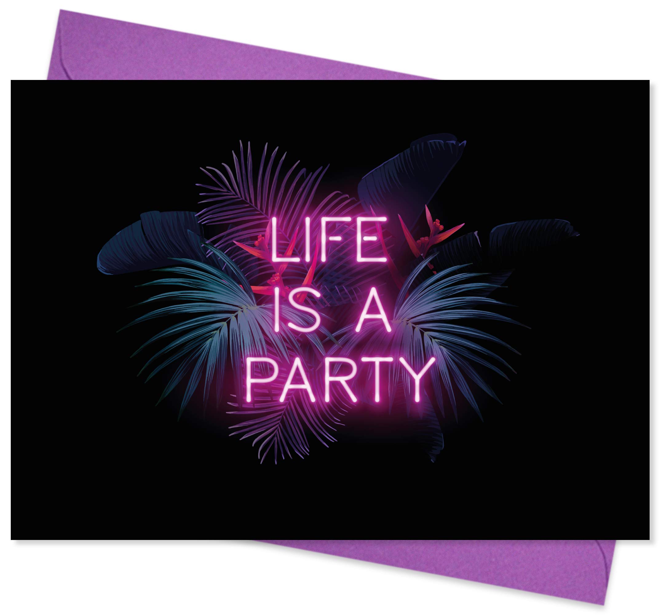 Fruitprints CherryCards – Set of 8 Invitation Cards & Envelopes – Teenager Children's Birthday – Format A6 (Life is a Party)