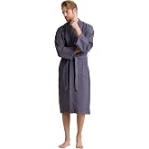 Men's Luxury Waffle Weaved Cotton Bathrobe - Lightweight &amp; Soft - Quick Dry &amp; Absorbent - Spa Robe for Men