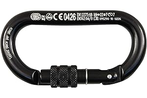 KONG ITALY Kong Oval Alu Classic Screw Sleeve Carabiner, Aluminum Alloy Locking Carabiner with Keylock System for Climbing, Rigging, and Industrial Safety Made in Italy