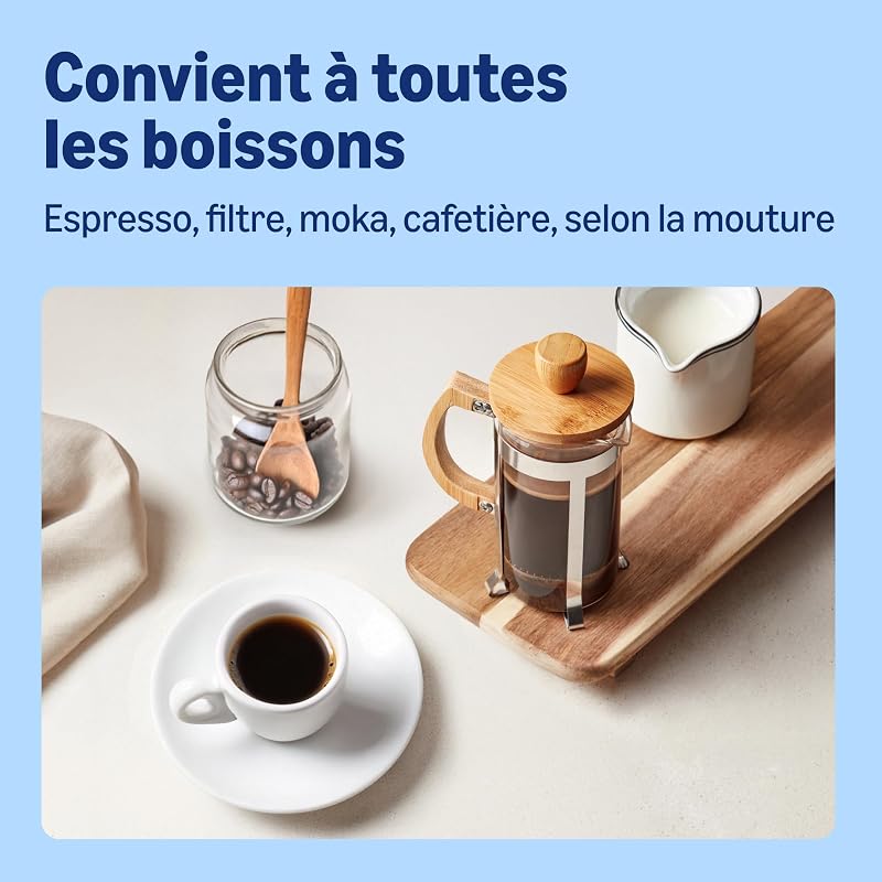 Grains de Café Intenso, Torréfaction Corsée, 2kg (2 Paquets de 1kg) – Certifiés Rainforest Alliance