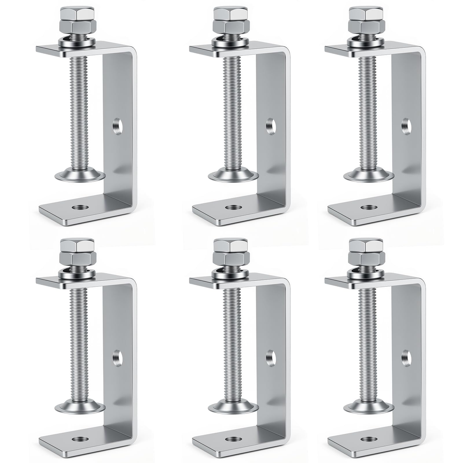 Photo 1 of WMAZtool Stainless Steel Small C Clamp Set, 2 1/2 Inch Heavy Duty Metal C-clamp, Tiger Clamp G-Clamp U Clamps with Stable Wide Jaw Opening/I-Beam Design for Woodworking Mounting Welding Crafts, 6pcs