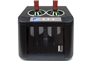 Vinotemp IL-OW002 Chiller Refrigerator with Open Countertop Freestanding Design Electric Wine Cooler with Adjustable Temperature Control, 2-Bottle, Black