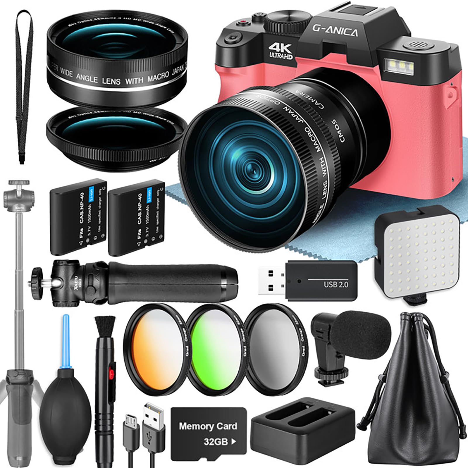 G-Anica 4K Digital Cameras for Photography, 48MP
