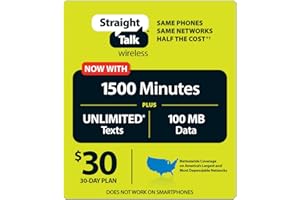 Straight Talk $30 30 Day Service Card (Basic phones only; No smartphones)