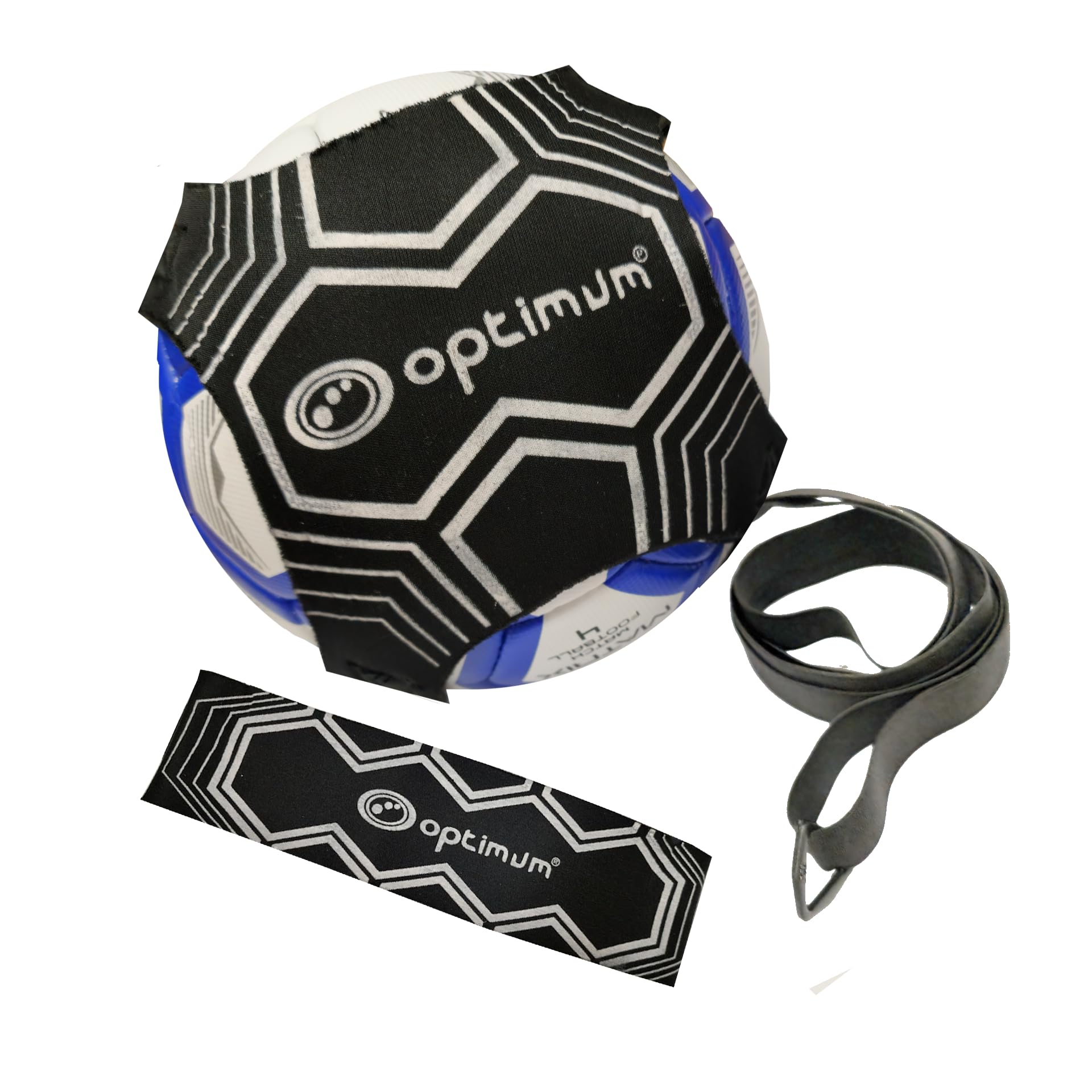 Optimum Football Kick Trainer, Hands Free Solo Practice, Soccer Football Training Equipment, Fits Multiple Sized Balls 3’s, 4’s & 5’s Adjustable Fastening For Secure Fit