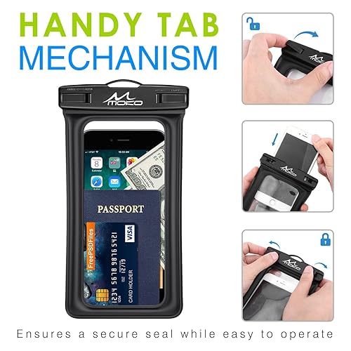 MoKo Floating Waterproof Phone Pouch Holder, Floatable Phone Case Dry Bag  with Lanyard Armband Compatible with