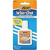BIC Wite-Out Quick Dry Correction Fluid, 20mL, White, 1-Count Pack | Quick Drying Formula for Fast Corrections | Neat, Precise Application | Covers Ink, Photocopies, And Permanent Marker