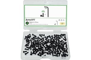 AVRESTYPT 120Pcs M3 x 8mm Button Head Socket Cap Bolts Screws,304 Stainless Steel 18-8,Black Zinc Plating,Fully Threaded,with Spanner Allen Hex Drive, for Furniture,Water Pump,Light Fixture