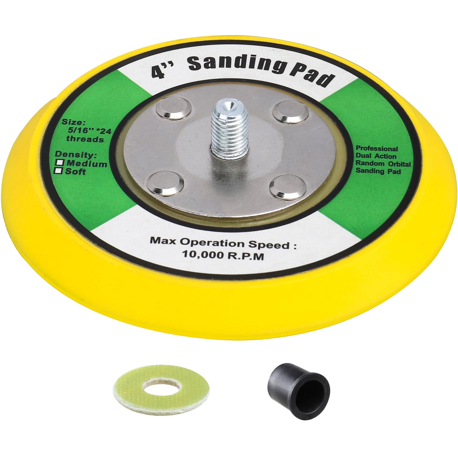 MOGRQAP 4 Inch Sander Backing Pad Support Plate 100 mm M8 Polishing Waxing Buffing Electric Grinder Sanding Tool(4 inches/100 mm Yellow)