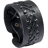 Xusamss Punk Rock Vintage Braided Leather Wristband Cuff Bracelet