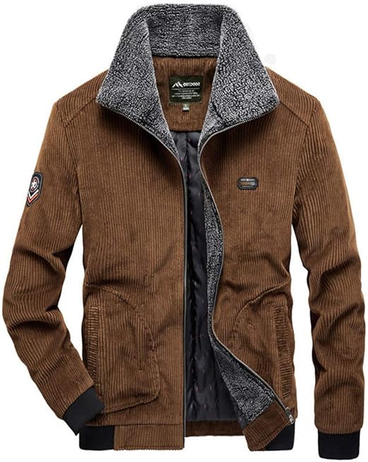 Military Corduroy Jacket Men Wool Liner Thick Pilot Jacket Multi-Pocket 