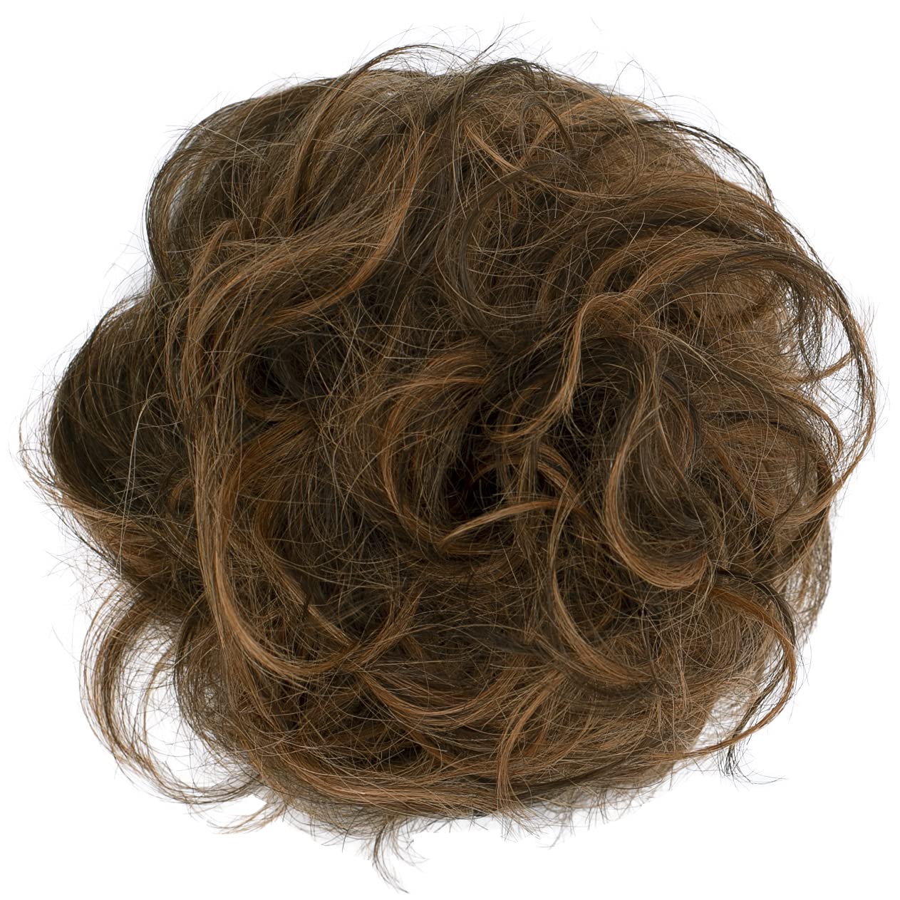 CAISHA 100% HUMAN HAIR Scrunchie Hair Piece Updo Braid Hair Scrunchy Messy Bun Brown Mix H312l — image 1
