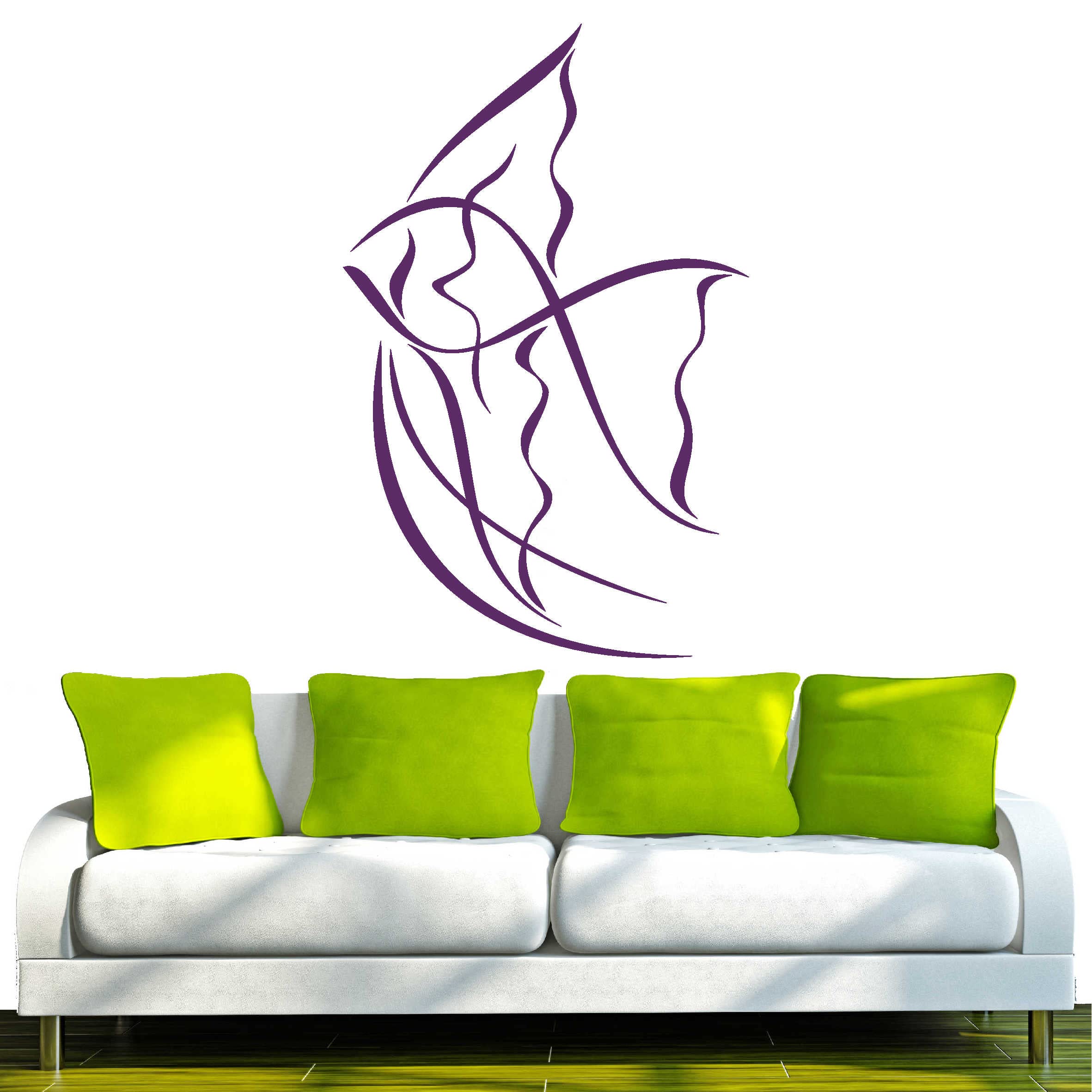 INDIGOS 4051095773078 D244 Beautiful Fish Koi KEU Tribal – Wall Sticker Home Graphic Decal Gift Decor Kids Room Novelty Wall art vinyl sticker – Purple, 96 x 24 x 1 cm — image 1