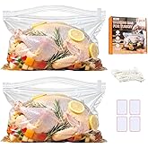 JIECH Turkey Brine Bag, Extra Large 26"×22" Holds up to 35LB, Thickened Leakproof Double Zipper Brine Bags for Turkey