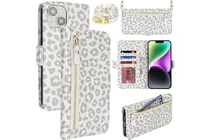 Cavor for iPhone 13 Wallet Case with Card Holder for Women,Phone Case for iPhone 14 Crossbody Case with Strap Lanyard,Leather