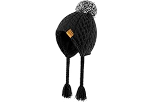 Gopaice Kids Winter Beanie Hat with Pom Pom, Winter Fleece Lining Skiing Caps with Warm Ear Flap 4-10 Years