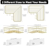 Menbyci 2 Pack Corner Shower Caddy Adhesive Shelf 8 Hooks Gold view 3