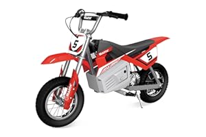 Razor MX350 Dirt Rocket Electric Bike for Kids Ages 8+, 140 lb Max Weight, Red – 24V Battery, Up to 14 Mph, 30-Min Ride Time on High Speed, Twist-Grip Throttle, Spoked Wheels w/ 12” Pneumatic Tires