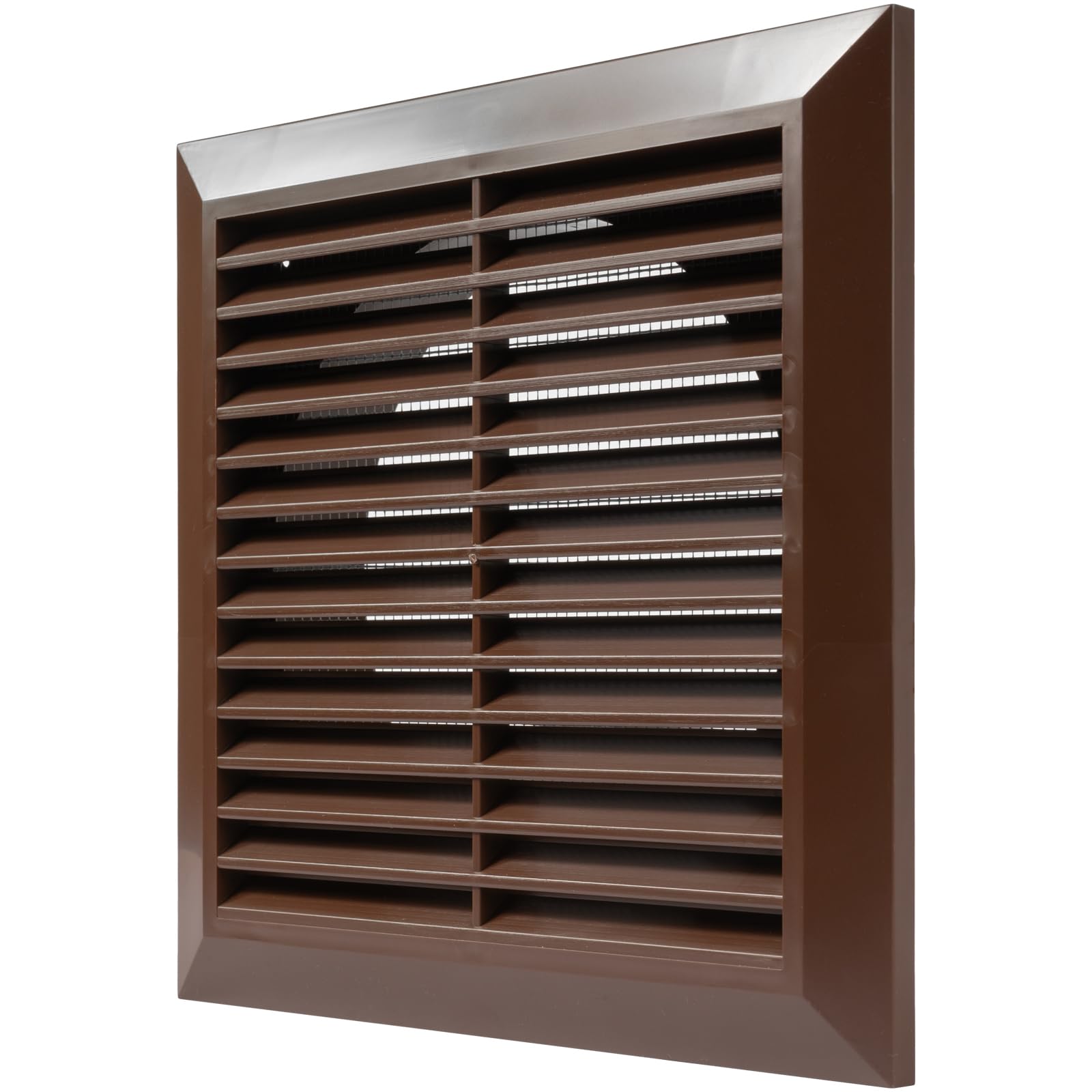 Vent Systems Ø6 Inch Brown Air Vent Cover – Durable Plastic Exterior Louvered Grille with Built-In Insect Mesh – For Kitchen, Bathroom Exhaust, Dryer, Wall/Ceiling Ventilation – Outdoor Use — image 1