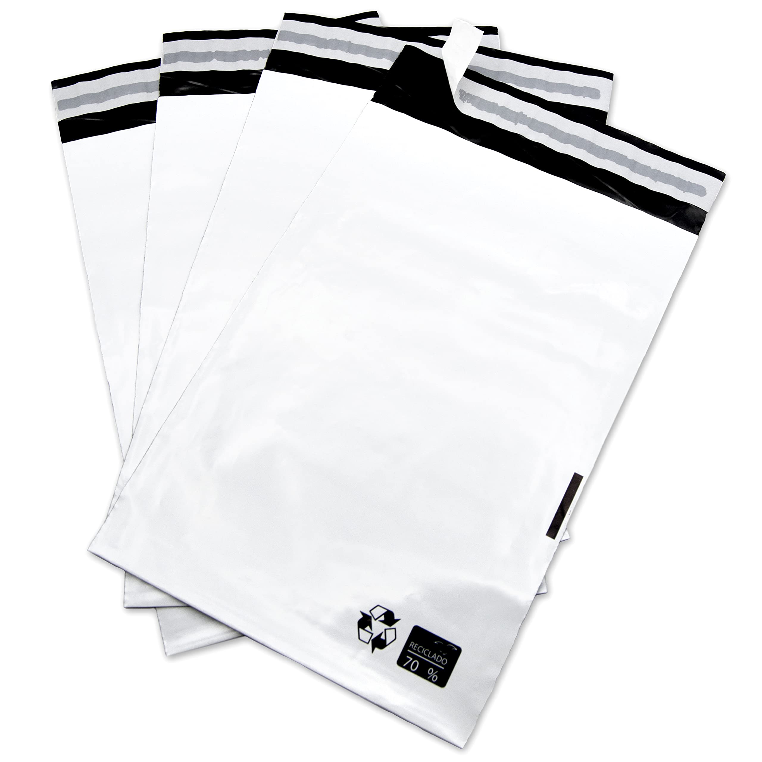 Mailing Bags, Plastic Envelopes for Sending Clothes, Shoes, Accessories etc. Plastic Bags, White Durable and Safe, Packaging Bags for Shipping - Ofituria (200 Pieces, 250 x 350 + 40 mm)
