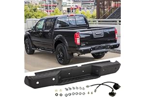 SAFAUTOPARTS Black Steel Rear Bumper Assembly Compatible with 2013-2021 Nissan Frontier with Park Sensor Holes NI1103126