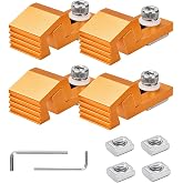 LUNYEE 4 PCS Aluminum Tiger Claw Clamp Set, Low-Profile Side Hold-Downs, Compatible with 3018 Pro Max / 3018 Pro Ultra / 3020 Nova, Fit T-Track and Perforated CNC Worktables for Secure Machining