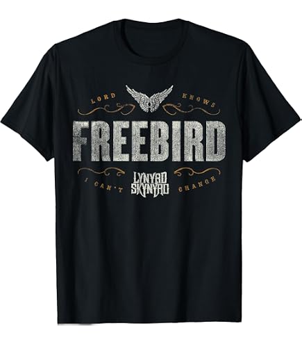Lynyrd Skynyrd Free Bird Tシャツ Mサイズ　ロック Amazon.com: Lynyrd Skynyrd T Shirt Freebird 73 Wings Band Logo