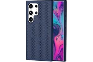 Ysnzaq Cooling Case for Samsung Galaxy S22 Ultra (Not S22), Support Wireless Charging & Car Mount, Honeycomb Phone Case for Samsung Galaxy S22 Ultra SR Blue