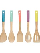Now Designs Bamboo Utensils, Set of 5, Multi-Color