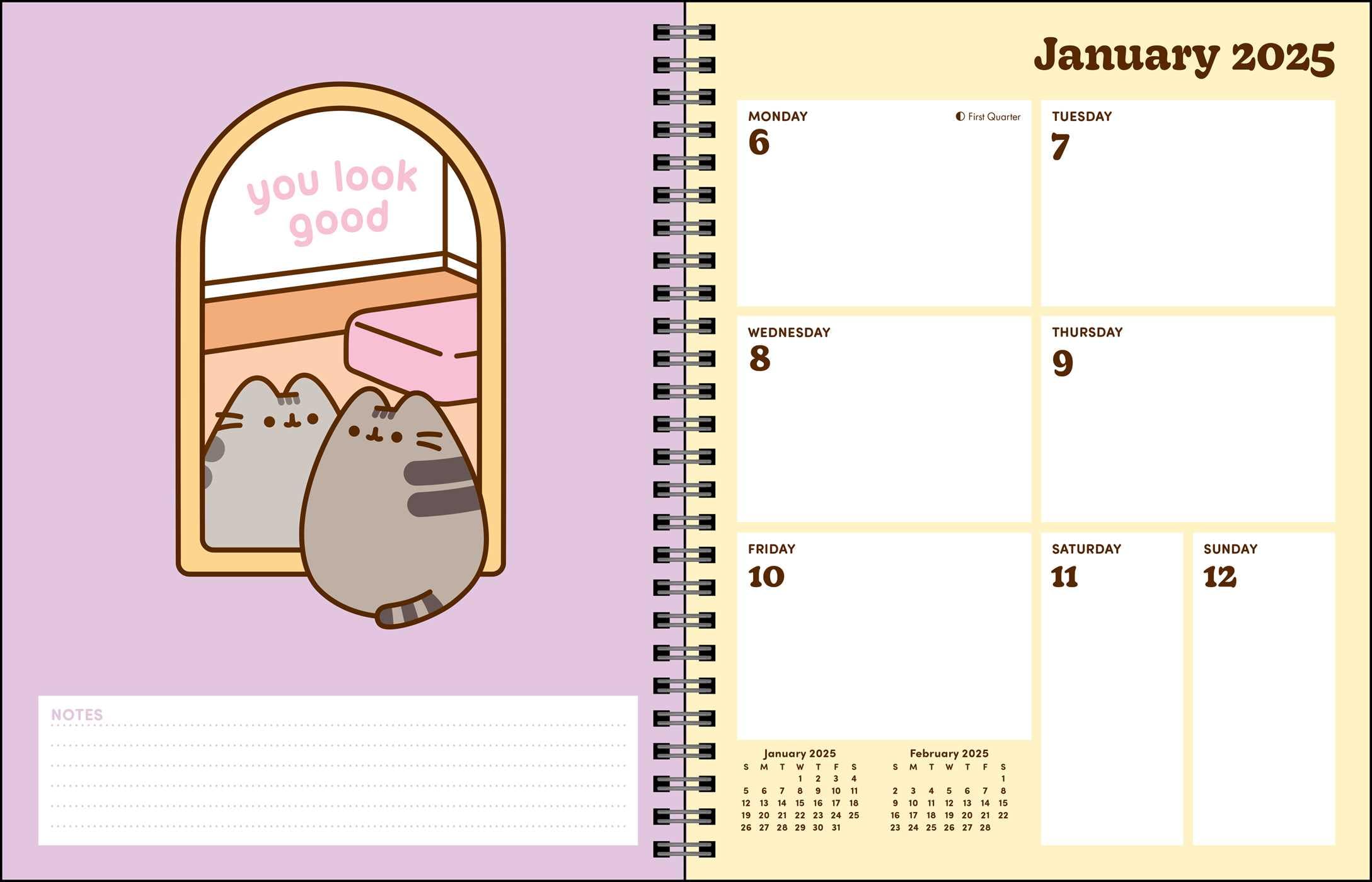Pusheen 16-Month 2024-2025 Weekly/Monthly Planner Calendar