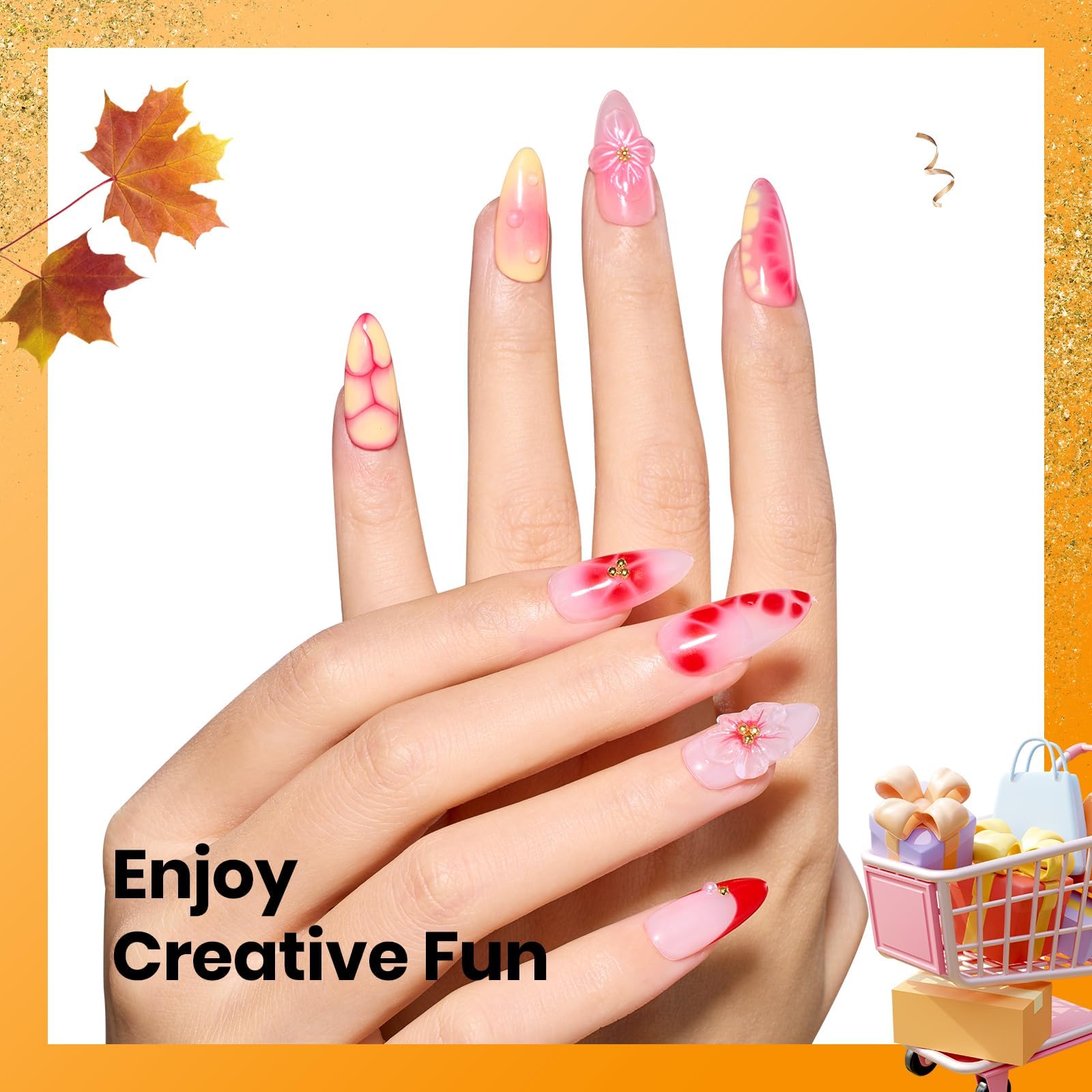 Beetles Blooming Gel 15ml Clear Uv Led Blossom Christmas Nails Gel Polish for Spreading Effect Marble Natural Stone Watercolor Floral Print Soak off Diy Nail Art Design Manicure Gift for Women