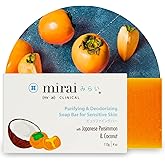 Mirai Clinical Persimmon Soap Bar for Body (100g) - Old People Smell and Nonenal® Odor Control with Japanese Persimmon and Green Tea Extract - Deodorant Soap Bar for Men & Women
