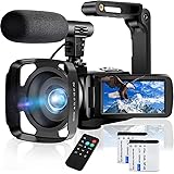 Video Camera Camcorder with Microphone Ultra HD 2.7K 30MP YouTube Vlogging Camera 3.0 Inch Touch Screen 16X Digital Zoom Came