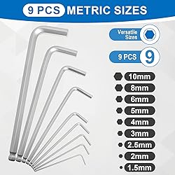Zoikuloi 9 PCS Hex Key Set, Ball-End Allen Wrench