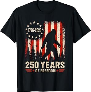 250 Years of Freedom Bigfoot 250th Anniversary 4th of July T-Shirt