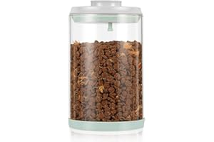 Aloxina Dog Treat Container Airtight Jar 2.2Qt/2L, Glass Food Jars with One-Touch Lid for Dog or Cat Treats, Kibble, Snacks – Pantry Storage Canister for Kitchen or Countertop (2.2Qt - 2L)