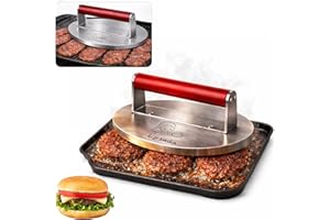 8.5" Extra Large Stainless Steel Burger Press,2.5 Lb Round Metal Burger Smasher,Bacon Hamburger Searing Fish Protein Preheata