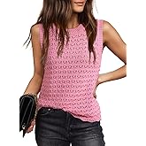 Dokotoo Sleeveless Sweater Tops for Women 2026 Crochet Tank Top Summer Clothes Beach Vacation Outfits Resort Wear