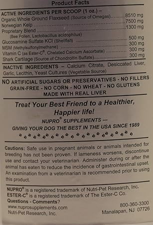 nupro joint and immunity support 20lb