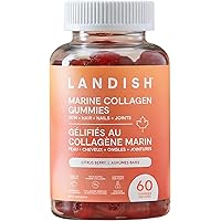 Landish Marine Collagen Gummies – Wild Canadian Marine Collagen, Vitamin C, Magnesium, Zinc & Biotin – Skin, Hair, Nails & Jo